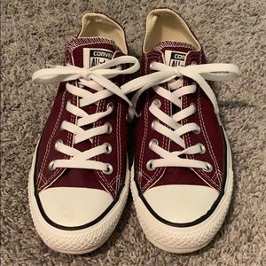 Burgundy Low Top Converse